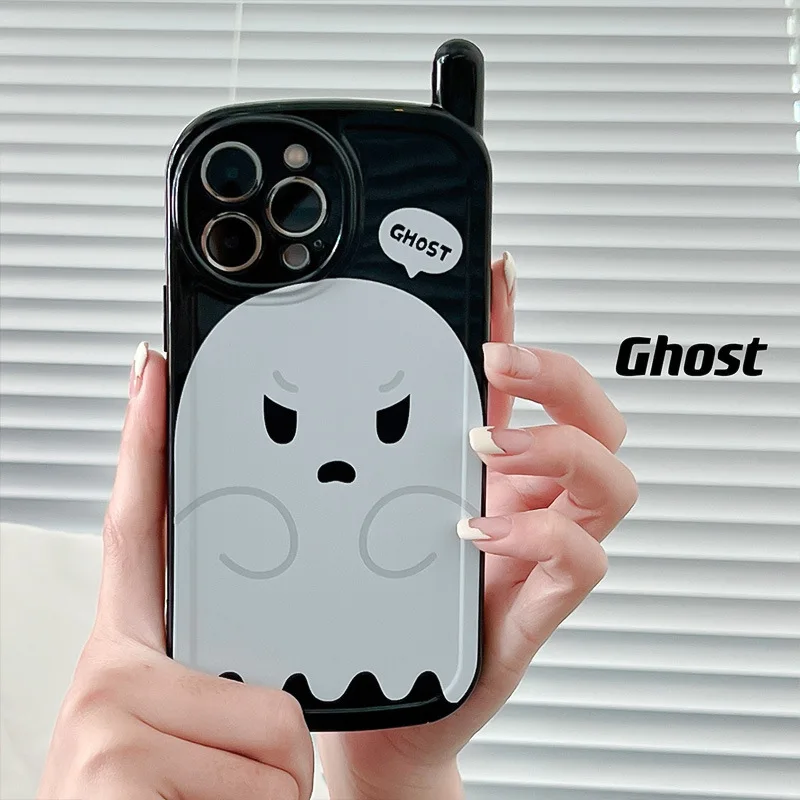 

Retro Phone Shape Cute Ghost Phone Case For iPhone 14 12 13 11 8 7 6 Plus Pro MAX XR X XS Shockproof Shell Bumper Back Cover