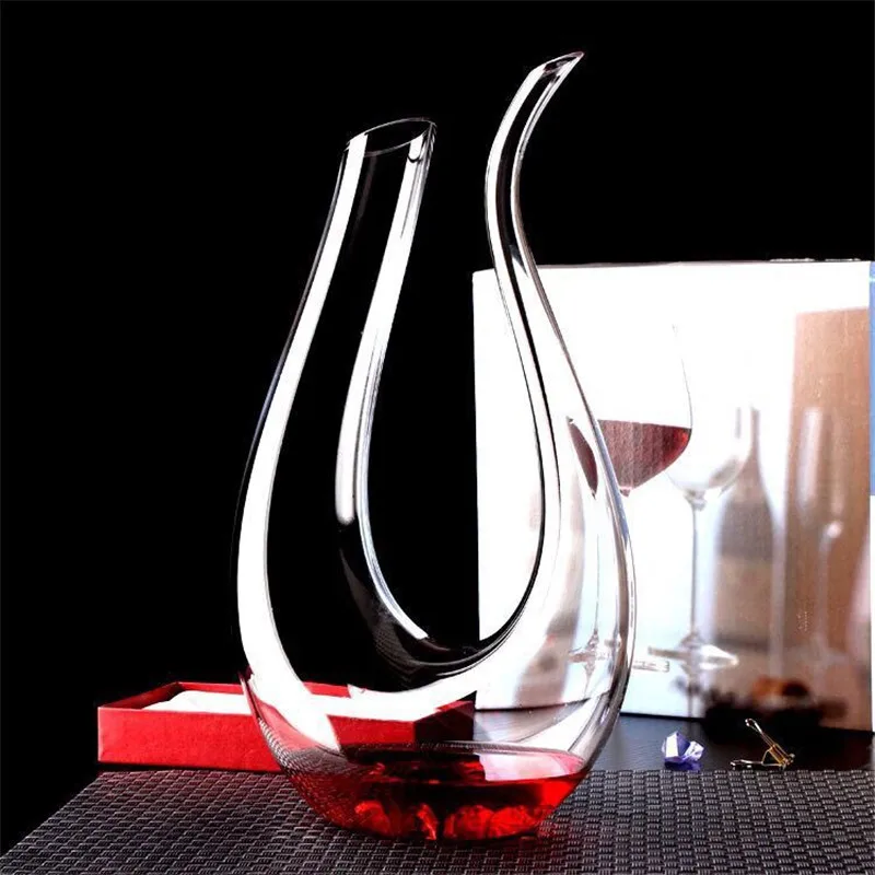 

1500ML Crystal Big Decanter Handmade U Red Wine Brandy Champagne Glasses Decanter Glass Bottle Jug Pourer Aerator For Family Bar