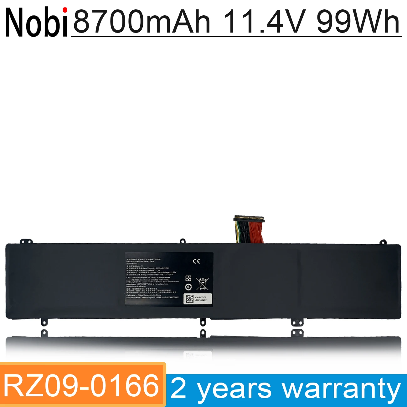 Nobi F1 RZ09-0166 Laptop Battery For RAZE r Blade Pro 17,3 ''4K i7-7820HK RZ09-01663E52 RZ09-01662E53-R3U1 Series 3ICP6/87/62/2