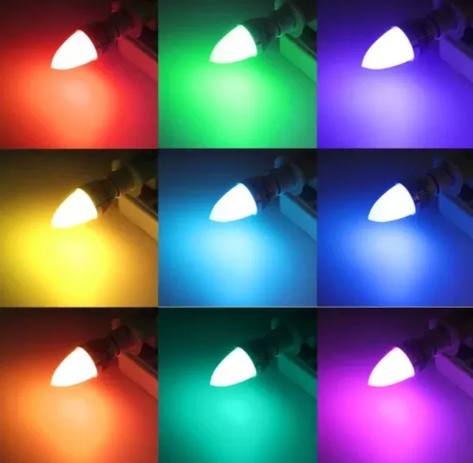 E27 E12 E14 светодиодная лампочка s RGB 3 Вт 16 цветов сменная лампа свеча с дистанционным