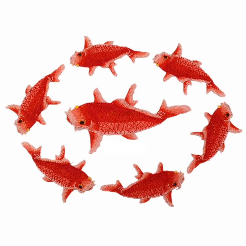 Пошив на рыбы вышитые заплатки, аппликации ручной вышивки патч Стикеры для одежды женщина мешок домашний текстиль для рукоделия