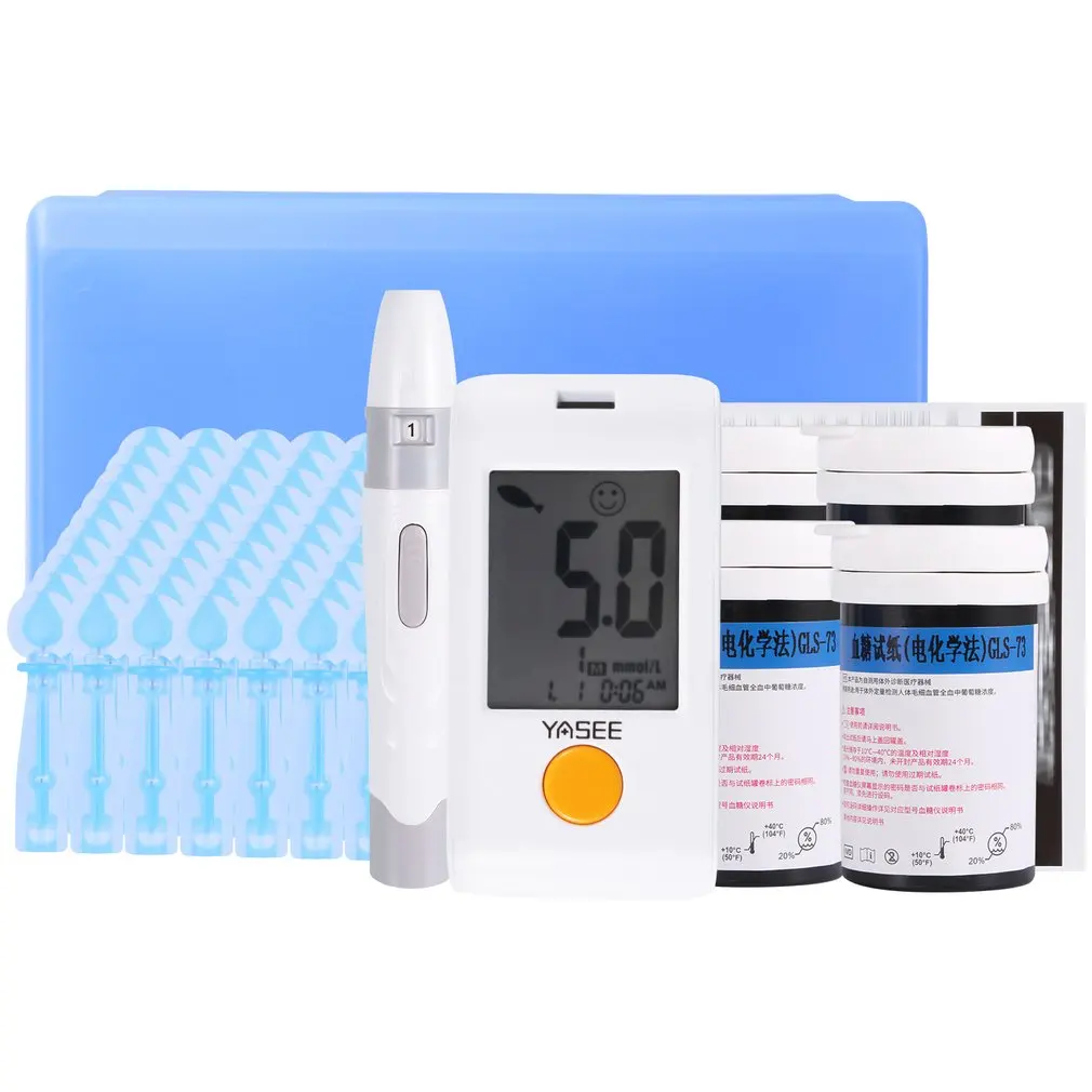 

1 Set Blood Glucose Tester with 100pcs Strips and Lancets Diabetic Blood Sugar Testing GLM-73 Medical Monitoring Meter