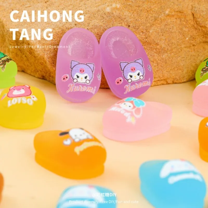 Новые тапочки Miniso Sanrios Kuromi Hello Kitty миниатюрные светящиеся аксессуары из смолы