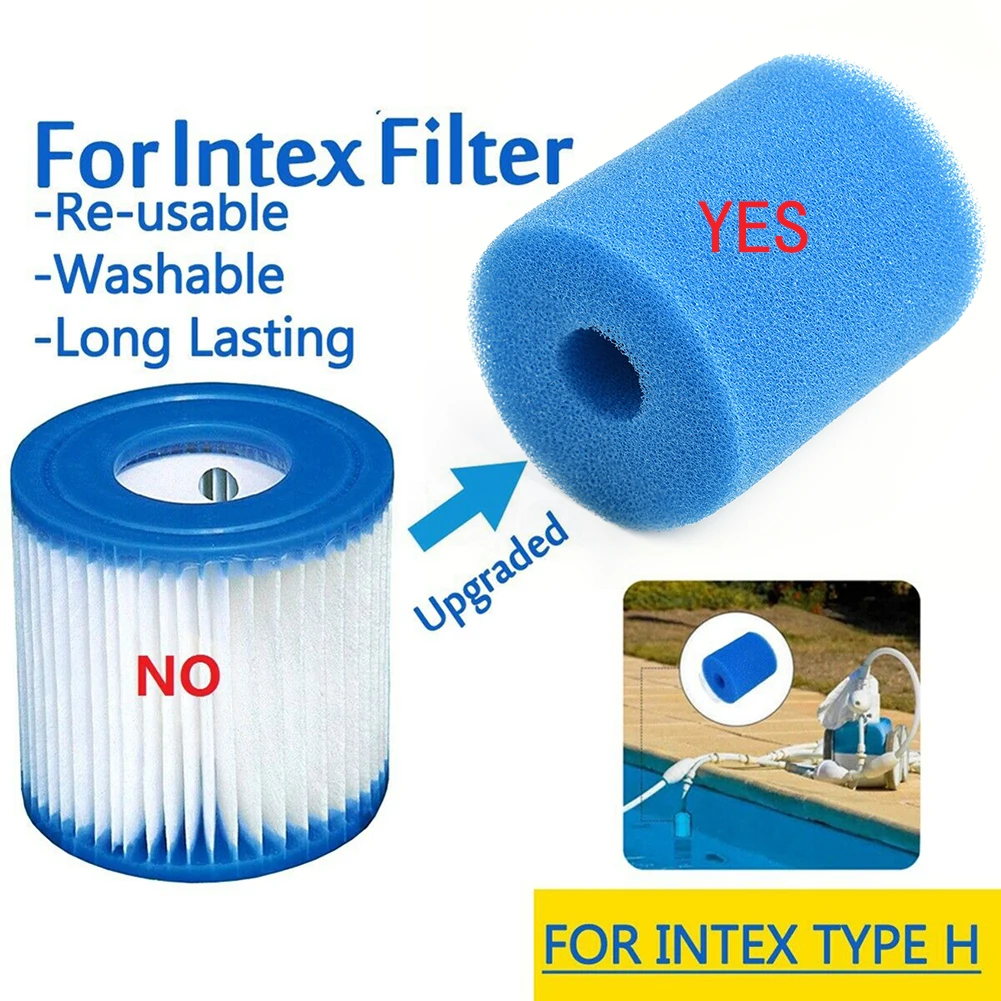 4pcs For Intex Type H Washable Reusable Swimming Pool Foam Filter Sponge Filter Sponges Sponge Column Reusable Washable Biofoam