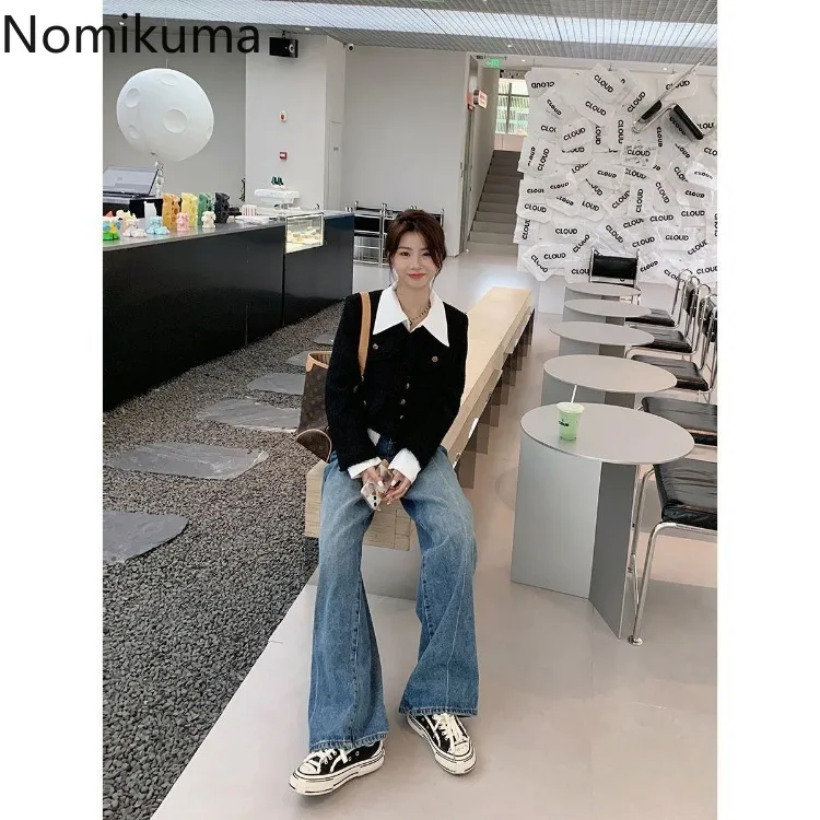 Женская блузка на молнии с длинным рукавом Повседневная Белая Туника в Корейском