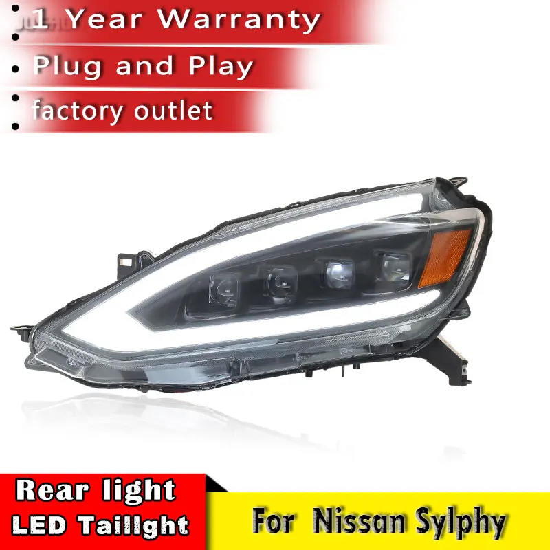 

New Headlight Assembly for Nissan Sylphy 2016-2021 LED DRL LED Sequential Turn Signal LED Low Beam Lens LED High Beam Lens