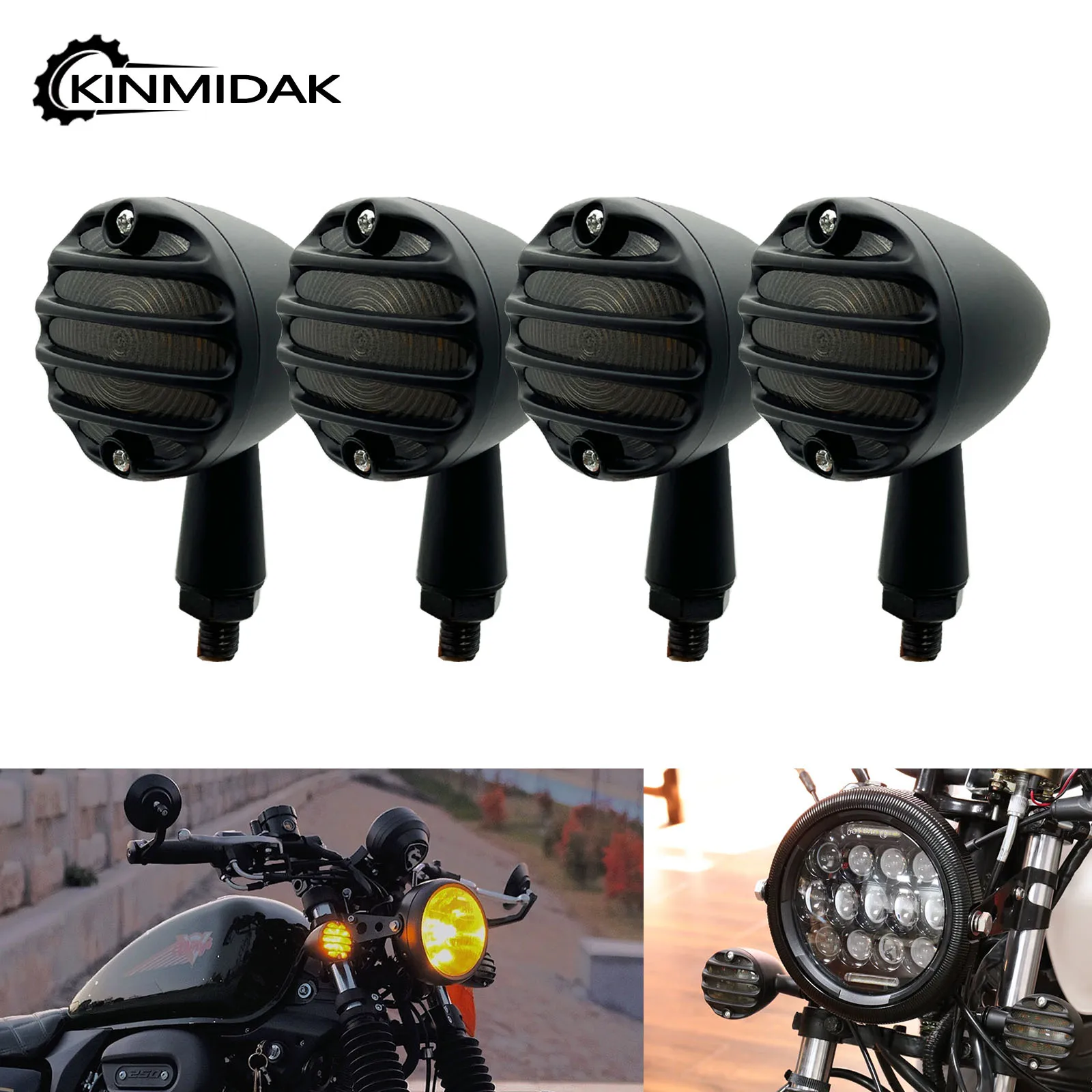 Мотоциклетные светодиодные указатели поворота в форме пули, янтарный передний и задний мигающий индикатор гриля, универсальный для Harley Chopper Bobber Dyna для Honda