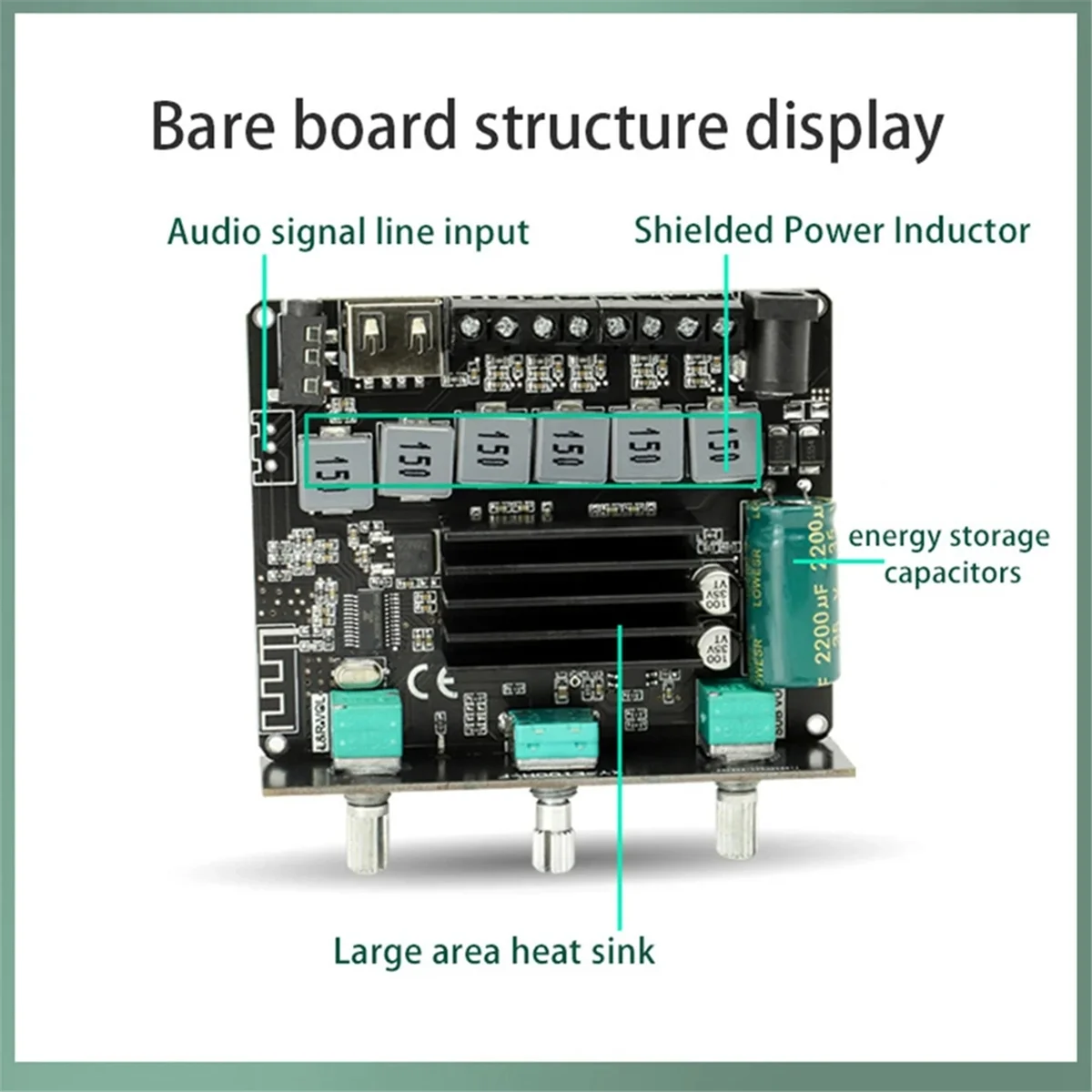XY-E100H2.1-канальный модуль платы аудиоусилителя Bluetooth TPA3116 50 Втx2 + 100 Вт