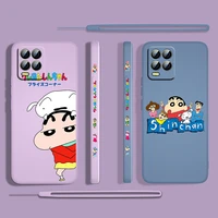 cartoon cute crayon shinchan for oppo realme 50i 50a 9i 8 pro find x3 lite gt master a9 2020 liquid left rope phone case capa