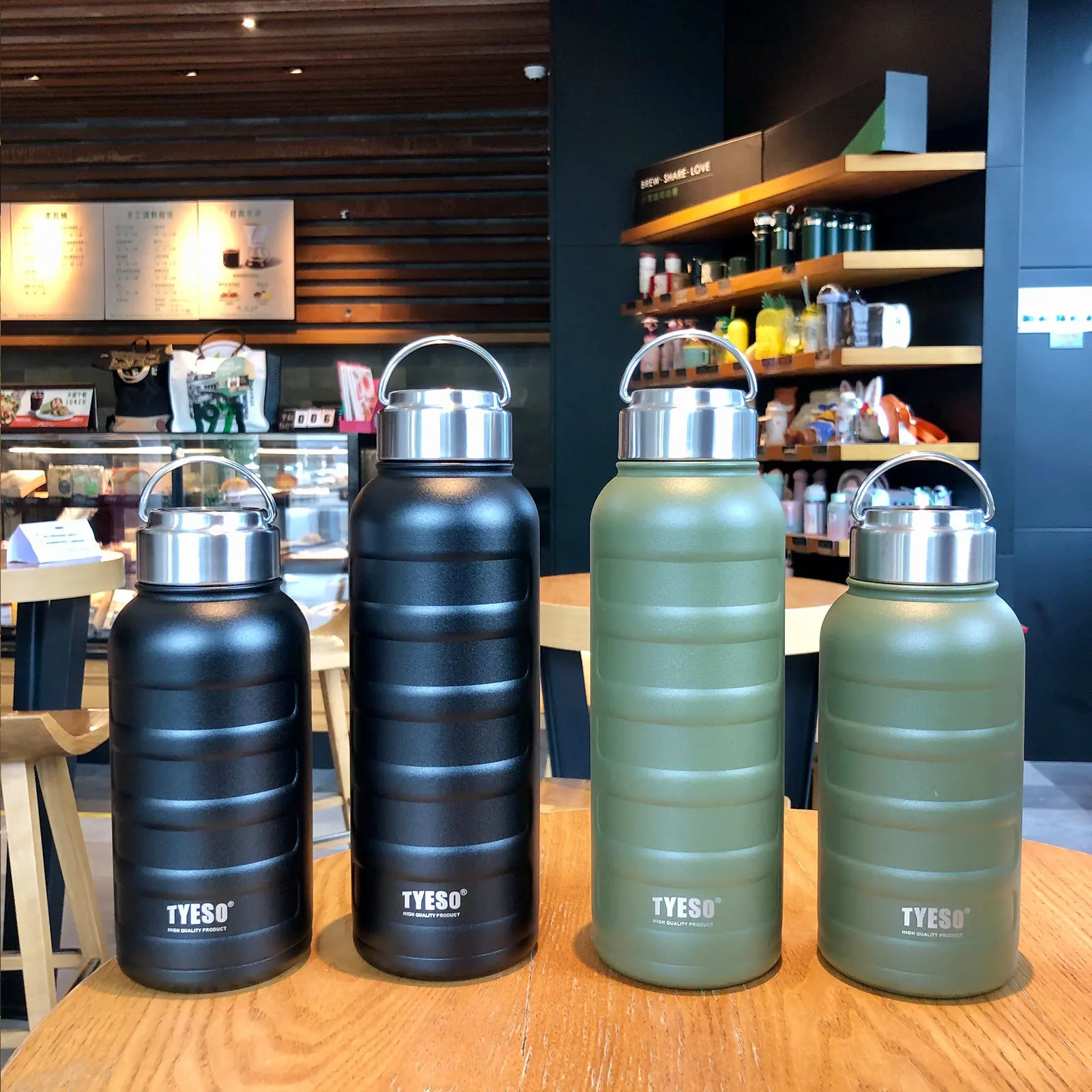 

Vacuum Stainless Steel Large Capacity Thermos Bicycle Water Bottle Outdoors Sports Travel Kettle Metal Water Bottles Thermos Cup