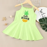dresses for teenage girls summer clothes cotton letter pineapple strap girls dress casual breathable toddler girl clothes 1 6y