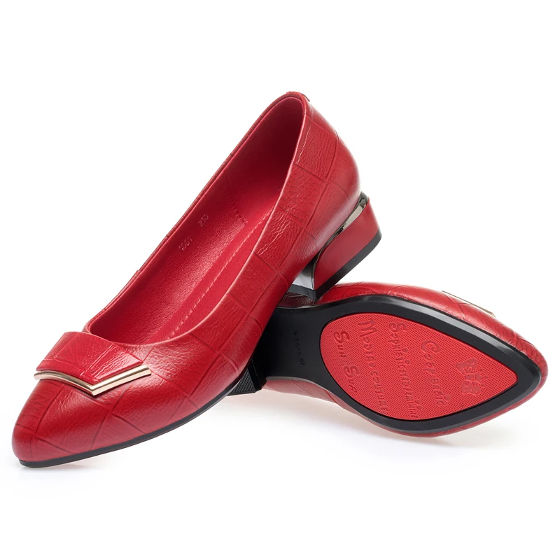 Real Leather Formal Female Shoes Fashion Spring 2023 New Lady Pointy High Heels Shallow Mouth Women's Casual Shoes