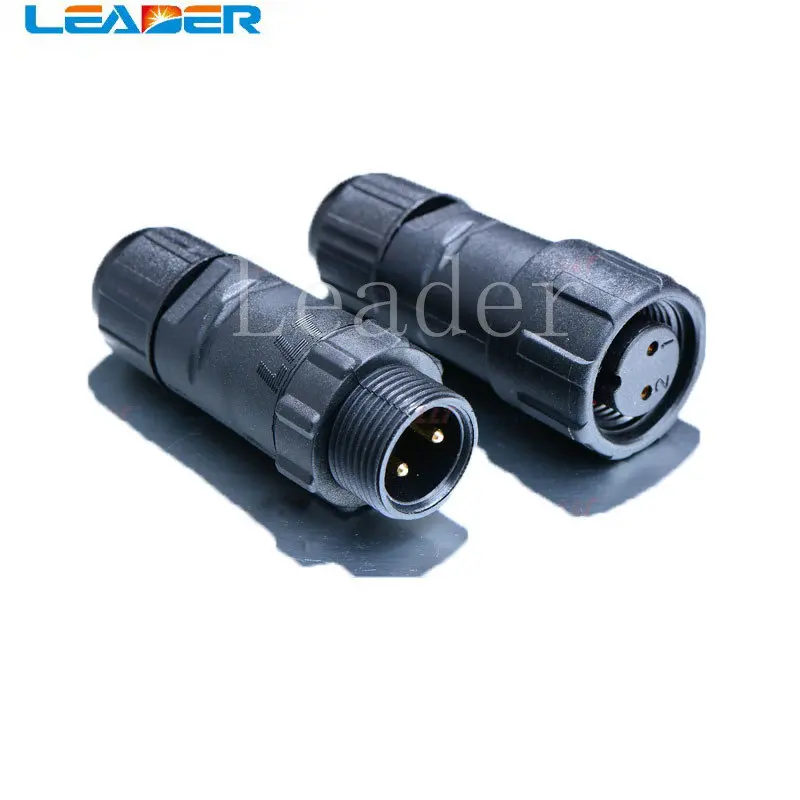 

LEADER SOLAR 100Pairs Lot Nylon Housing M14 IP68 2 Pin Waterproof Connectors Cable Adapter 250V 15A Indoor Solar Cable Connector
