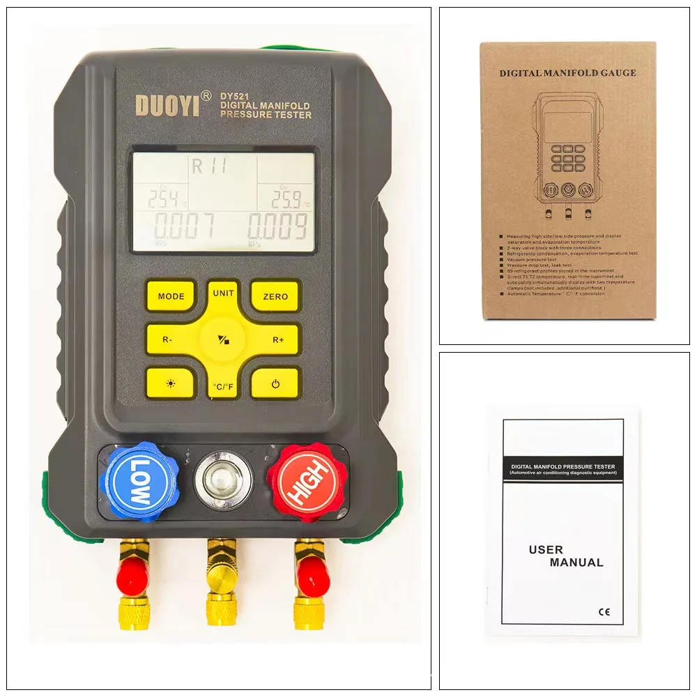 Цифровой вакуумный манометр DY517 для холодильного коллектора измеритель давления