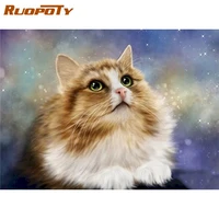 ruopoty diy pictures by number cat kits painting by numbers animals hand painted paintings art drawing on canvas home decor