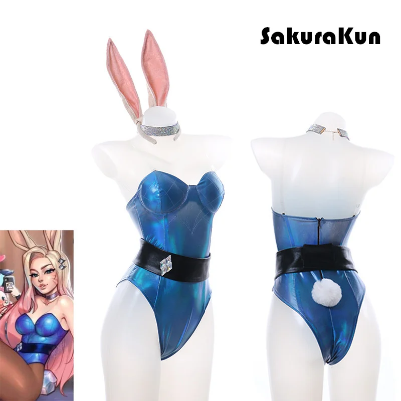 

Game LOL Ahri Cosplay Costume KDA Bunny Sexy Cosplay Girls Dress Jumpsuits Party Halloween Carnival Suit