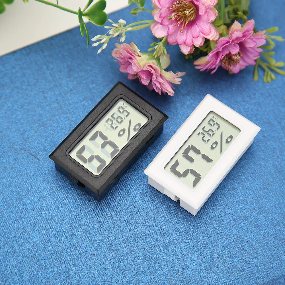 

Thermometer Hygrometer Indoor Room Temperature Sensor Mini Digital LCD Temperature Humidity Meter Weather Station with Clock