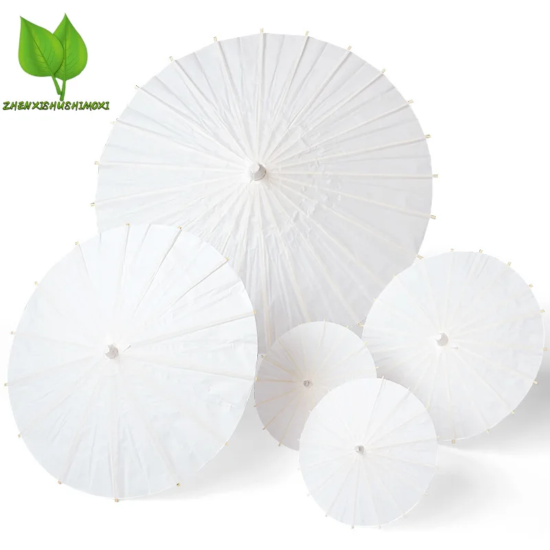 

60/80cm Chinese Paper Umbrellas White DIY Umbrella Photography Props for Baby Shower Party Wedding 10/20/30PCS Paper Parasol