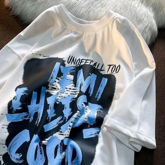 

Kawaii Anime Y2k T-shirt Female Gothic Alphabet Graffiti Print Funny Clothes Short Sleeve Harajuku Oversized T Shirt Streetwear