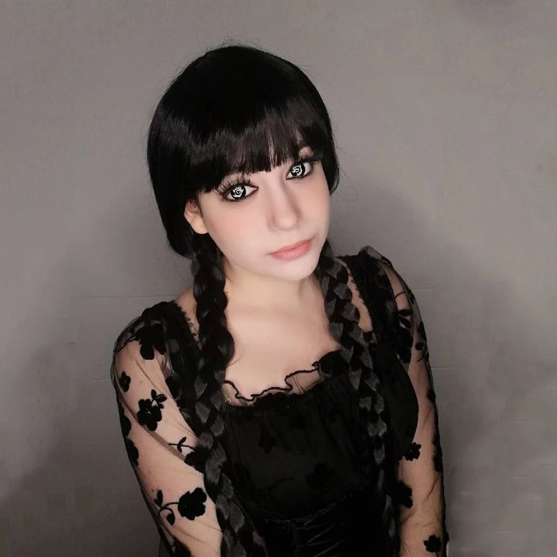 Парик HAIRJOY для синтетических волос с челкой черный длинный парик женщин и девушек
