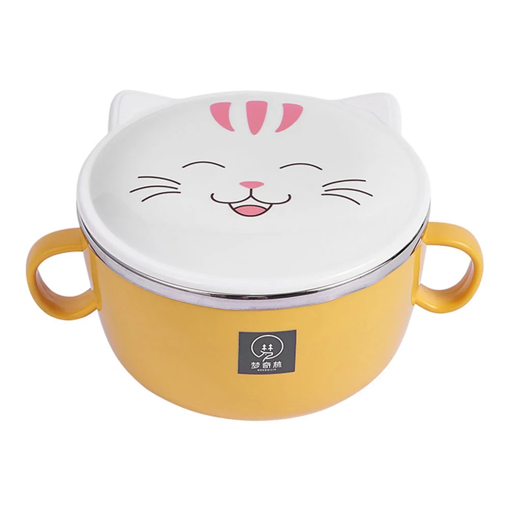 

Bowl Ramen Noodle Bowls Instant Cooker Mug Rice Stainless Steel Lid Soup Box Kitchen Serving Pho Fruitjapanese Cereal Salad