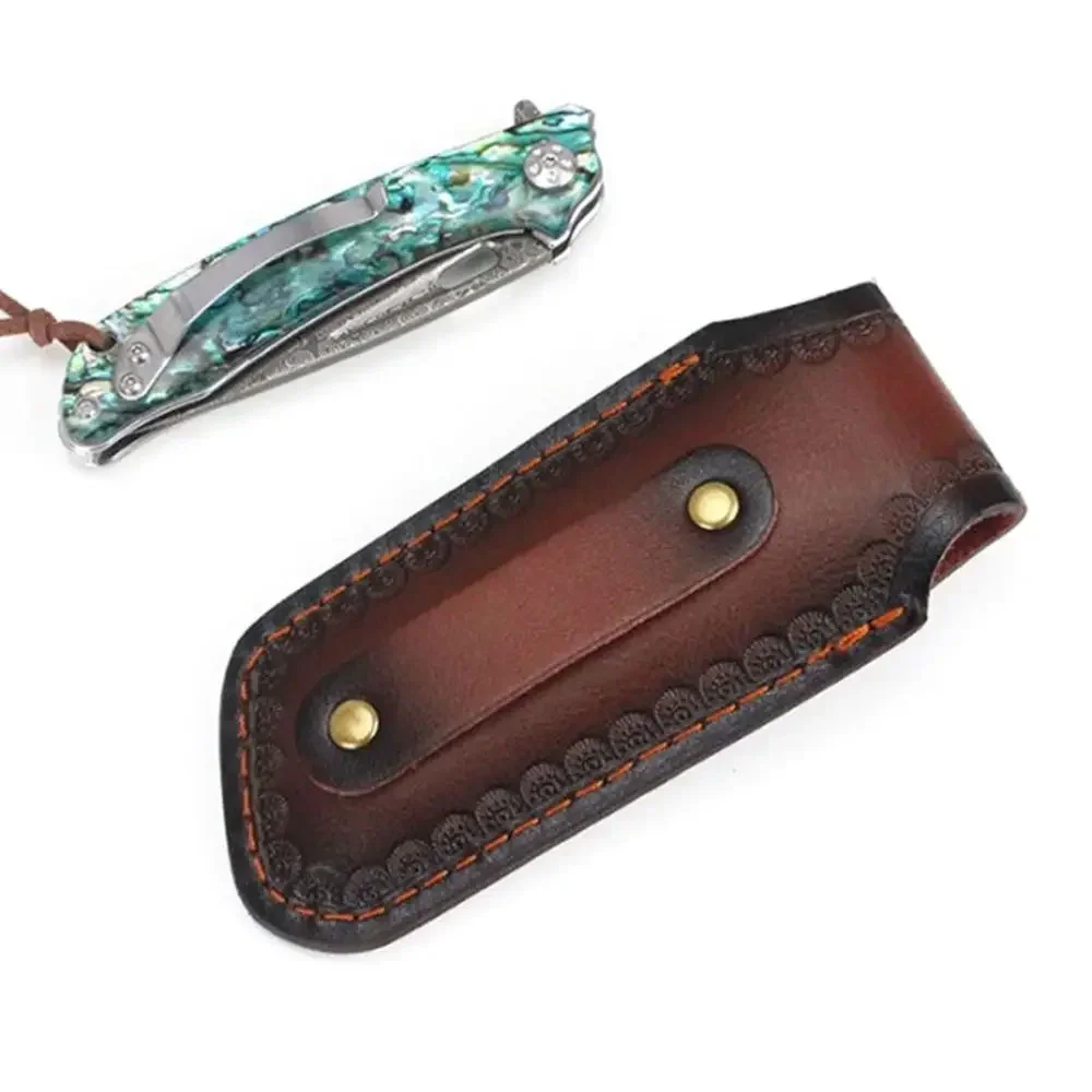 

Holder Equipment Loop Leather Outdoor Knife Case Camp Belt Sheath Brown Pocket Flashlight Hunt Carry Fold Tool Scabbard