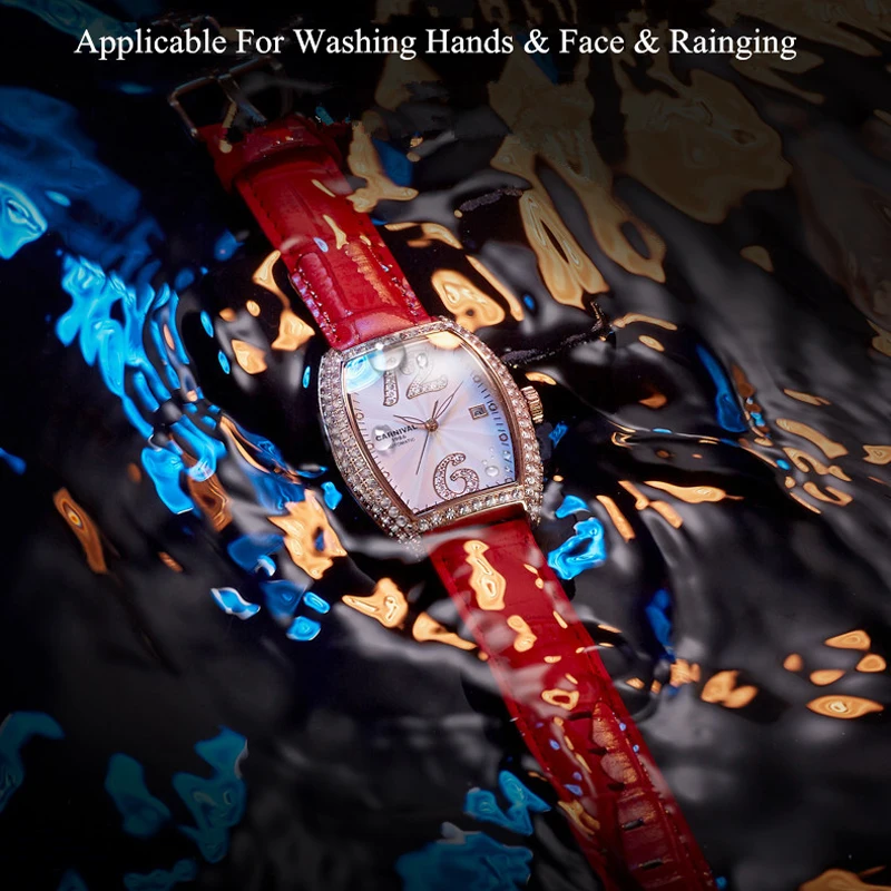 CARNIVAL Brand Fashion Mechanical Watch for Women Ladies Luxury Waterproof Business Automatic Wristwatch Dress Clock Reloj Mujer enlarge