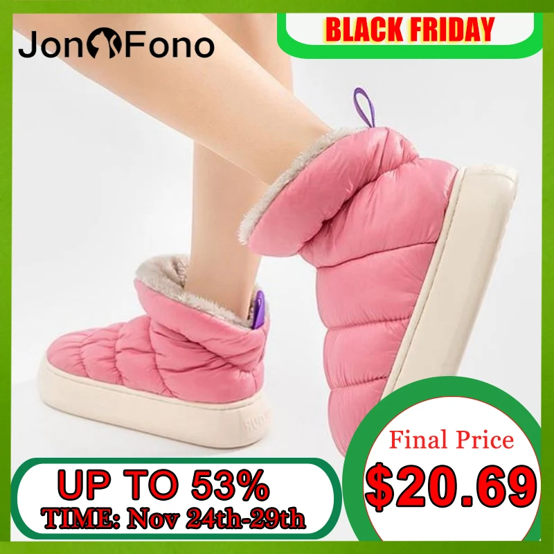 

JonoFono 2023 Women Ankle Boots Thick Fur Chunky Ins Shoes Woman Winter Fashion Snow Boots Ladies Daily Footwear