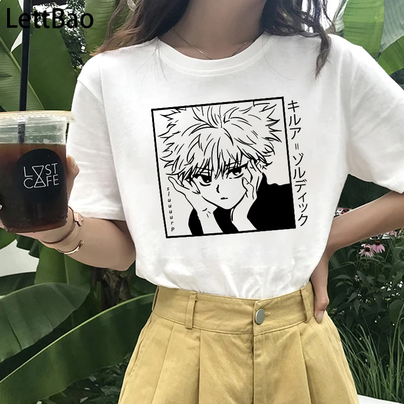 

Anime Women T-shirt Kawaii Hunter X Hunter Killua Zoldyck Japanese Manga Funny Print Hip Pop Tops Streetwear Summer T-shirts