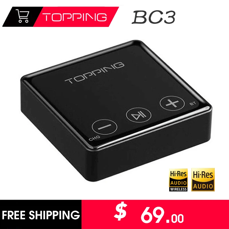 

TOPPING BC3 Bluetooth Receiver High Fidelity Transmission ES9018Q2C Hi-Res Audio Wireless LDAC With Headphone/OPT/Line Output