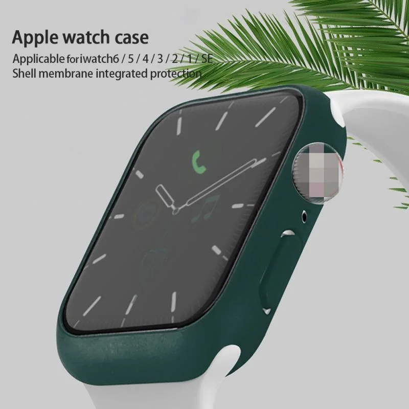 

Tempered Glass Case For Apple Watch Shell Film Integrated 44mm 41mm Iwatch7 Smart Sports Protection Cover