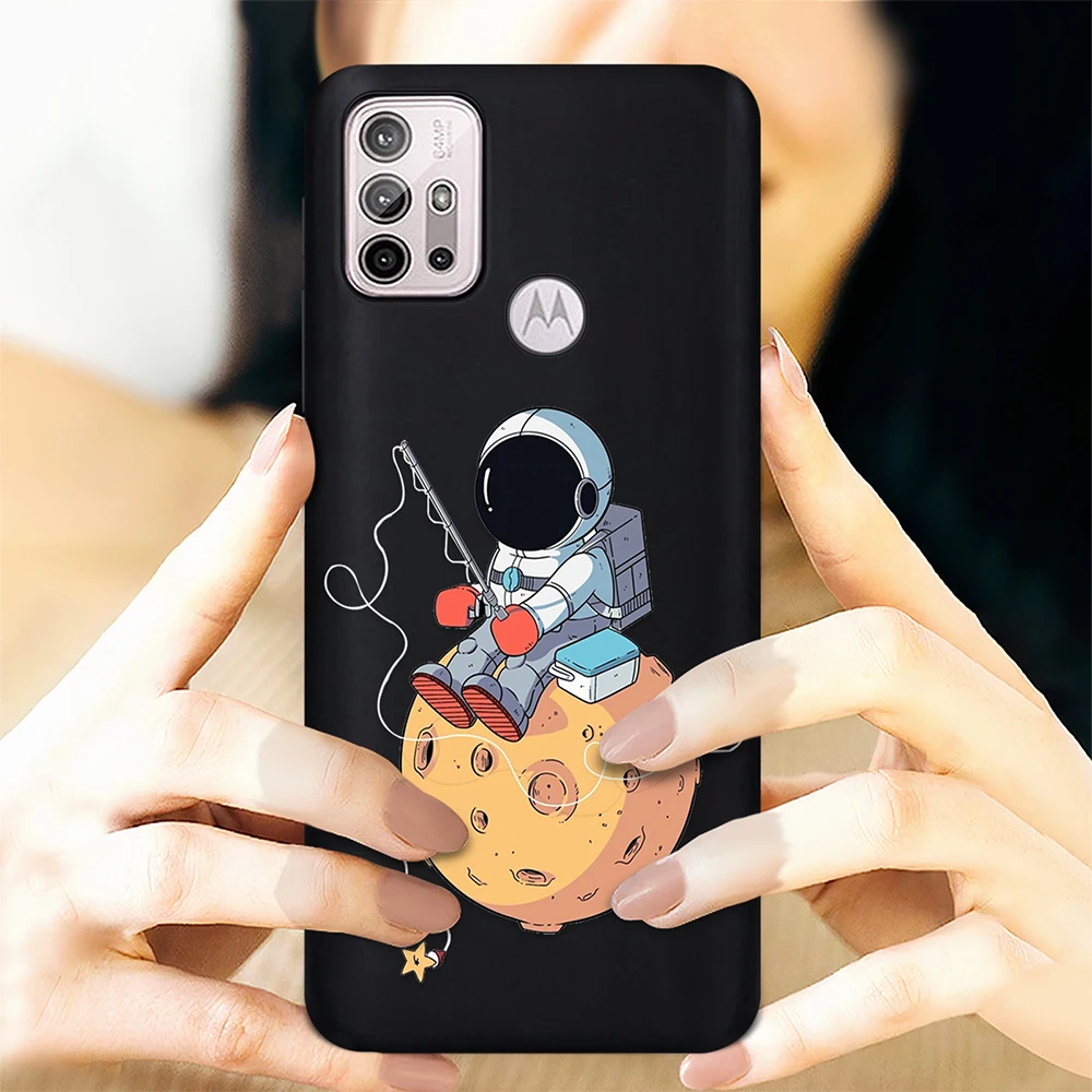 

Cute Astronaut Case for Motorola G20 G10 G7 Power EU G9 Play E20 E40 G60 One Fusion G50 G8Plus E7 G 5G Plus G30 Cover Fundas