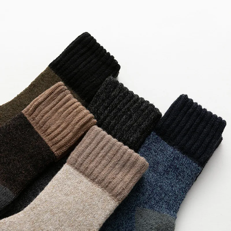 5Pairs/Lot Winter Thicken Wool Socks Men's High Quality Towel Keep Warm Couple Sock Cotton Floor Socks for Male Thermal 38-45