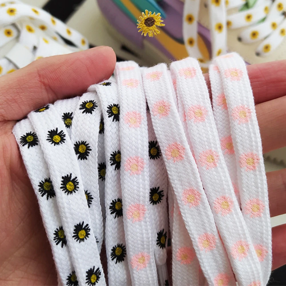 

New Sakura Shoelaces Flat Little Daisies Shoe Laces High-top Canvas Sneakers Shoelace Laces Shoe Strings 100/120/140/160CM