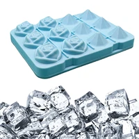 rose diamond shape ice ball maker reusable silicone ice cube trays with lids for freezer large ice molds for whiskey cocktail