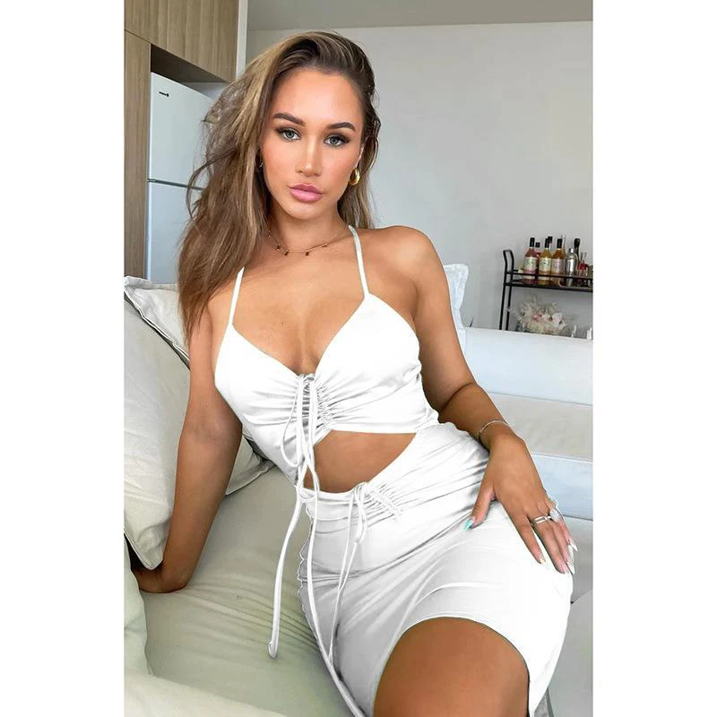 Женское пляжное платье-накидка на бикини платье из полиэстера с вырезами шнурках