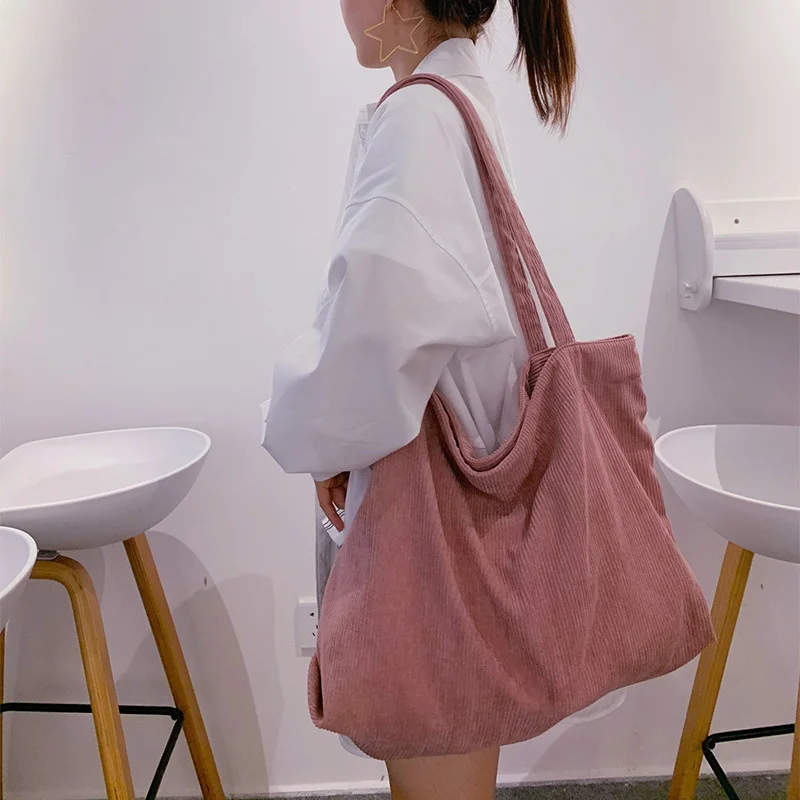 

Вельветовые сумки-тоуты для женщин 2023 сумка-шоппер для девочек сумочки на молнии экологически чистые утолщенные вместительные зимние сумки через плечо