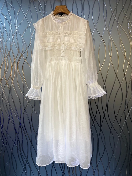 

2022 new women fashion long-sleeved stand-up collar temperament slim solid color dress long skirt 1223