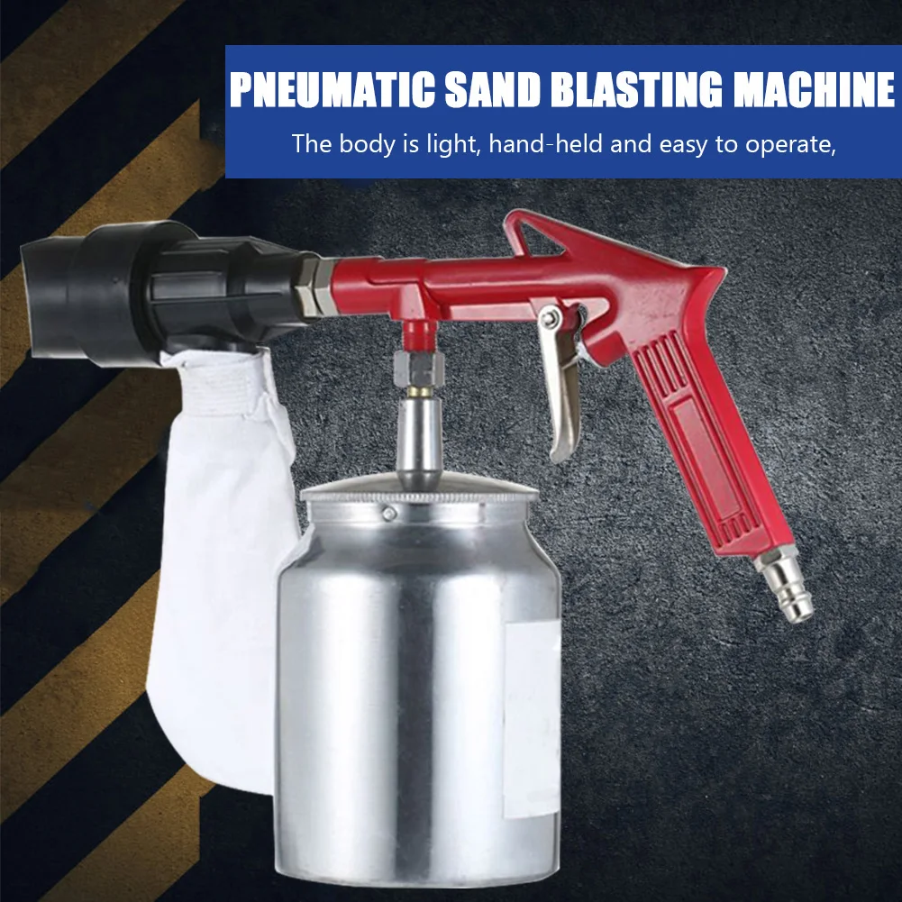 PS-11R Handheld Pneumatic Sandblaster Sandblasting Spray Gun with Nozzles Anti-rust Sand Blasting Power Tools Kit