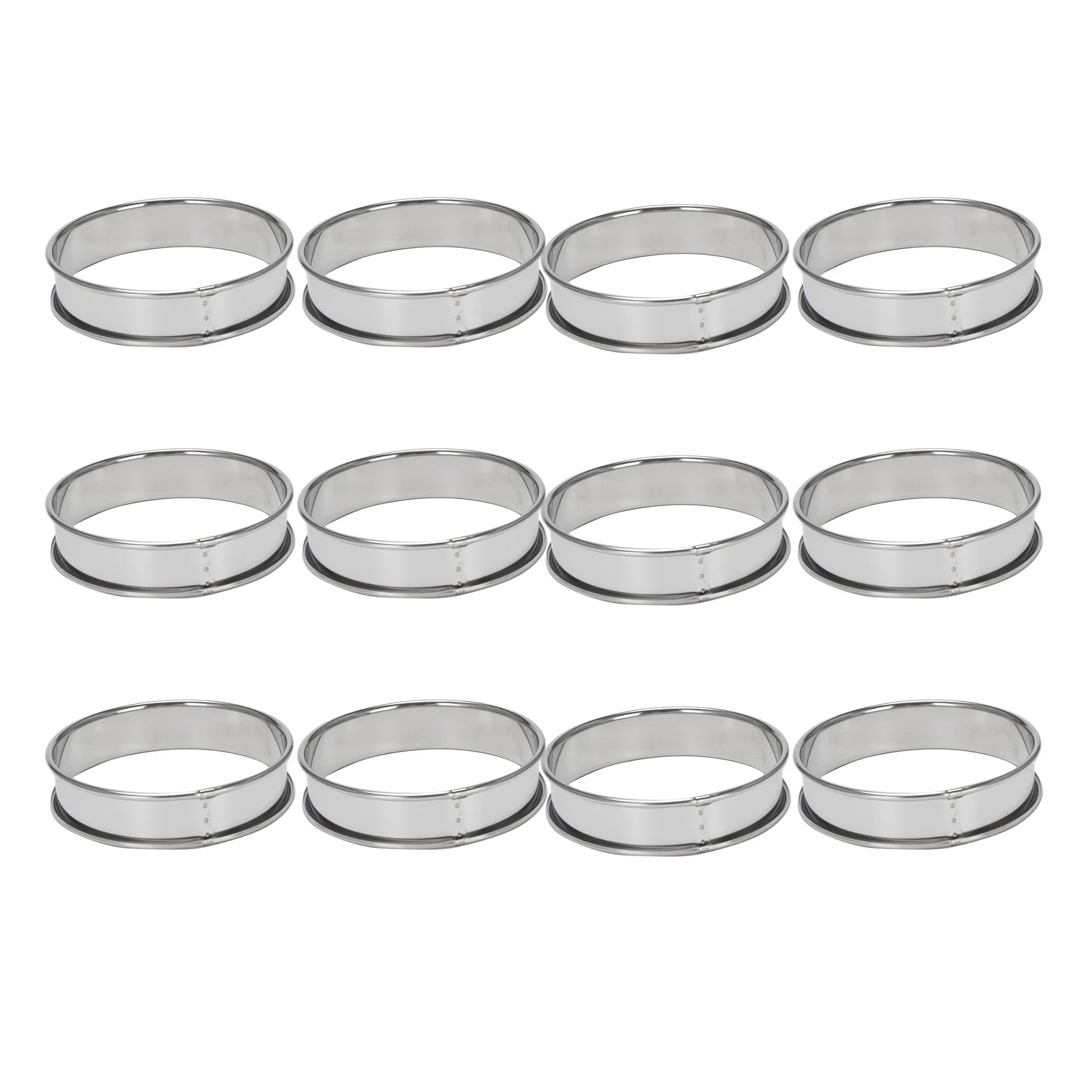 

4 Inch Muffin Rings Crumpet Rings Set of 30 Stainless Steel Muffin Rings Molds Double Rolled Tart Rings Round Tart Ring