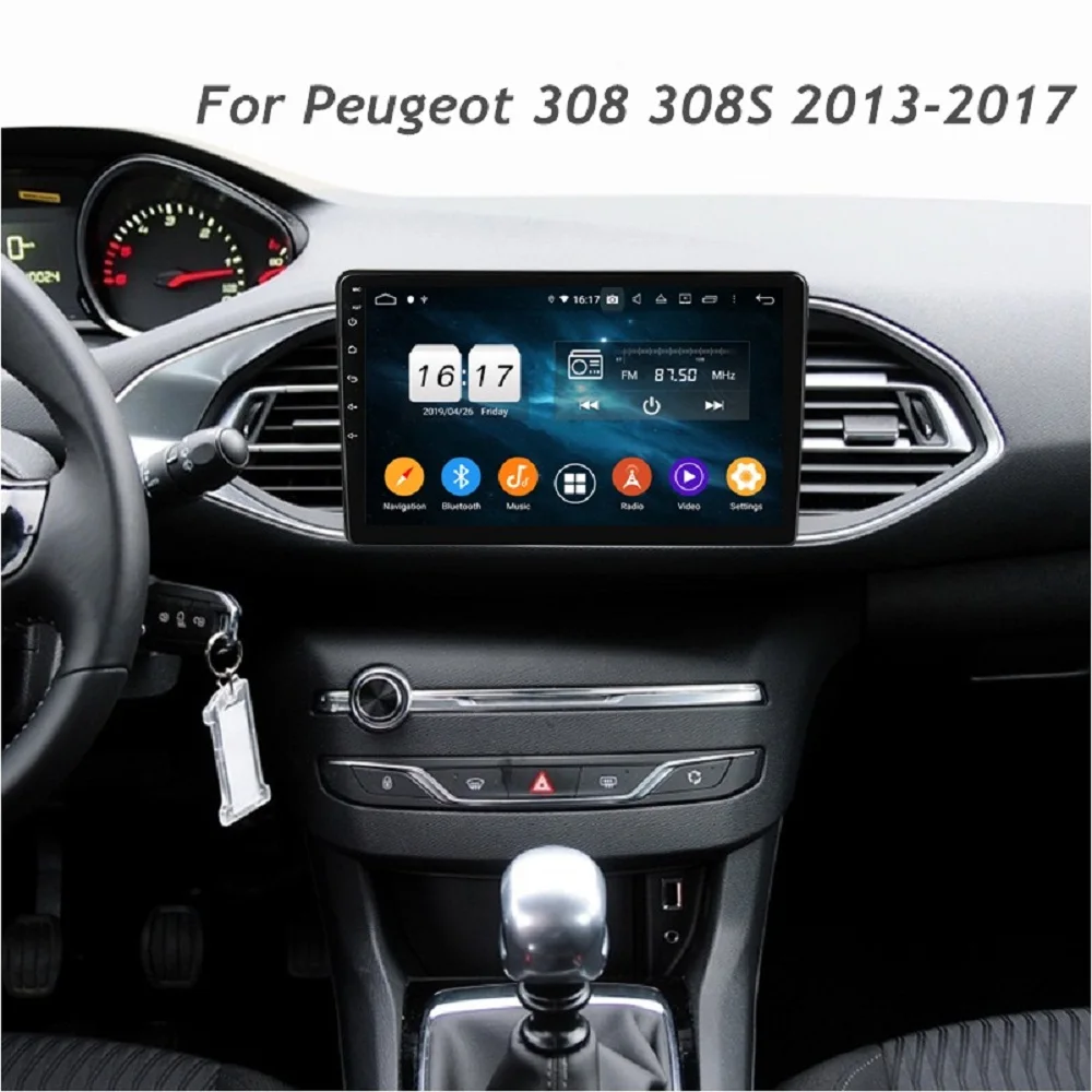 

CarPlay и Android Авто PX6 Android 10 автомобильный радиоприемник DVD для Peugeot 308 308S 2013-2017 стерео Мультимедийный видеоплеер GPS навигация
