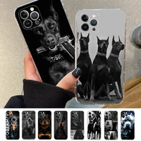 animal doberman dog phone case silicone soft for iphone 14 13 12 11 pro mini xs max 8 7 6 plus x xs xr cover