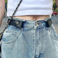 fashion easy belt without buckle free belts for women female waist elastic stretch jeans hidden invisible 2022