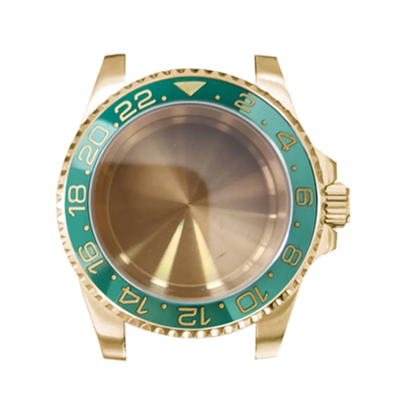 PVD Rose Gold Stianless Steel Watch Case 40mm Sapphire Magnifying Glass Fits For NH35 NH36 Movement Repair Parts