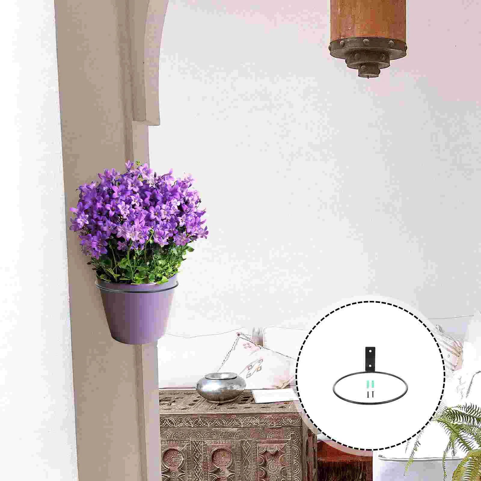 

Wall Pot Holder Flower Hanging Planter Ring Hanger Flowerpot Rack Bracket Metal Stand Hook Rings Mounted Racks Hooks Shelf Mount