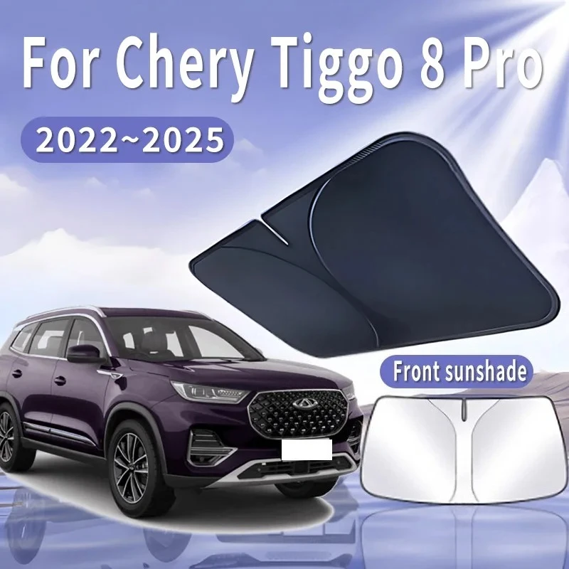 

Складной автомобильный солнцезащитный козырек для Chery Tiggo 8 Pro 2022 ~ 2025, солнцезащитный козырек на лобовое стекло, теплоизоляция, летнее охлаждение, автоаксессуары