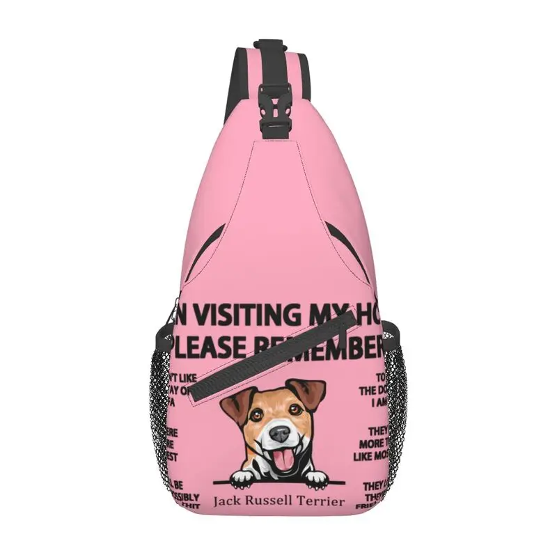 

When Visiting My House Please Remember Dog Quotes Sling Chest Bag Shoulder Crossbody Backpack for Men Cycling Camping Daypack