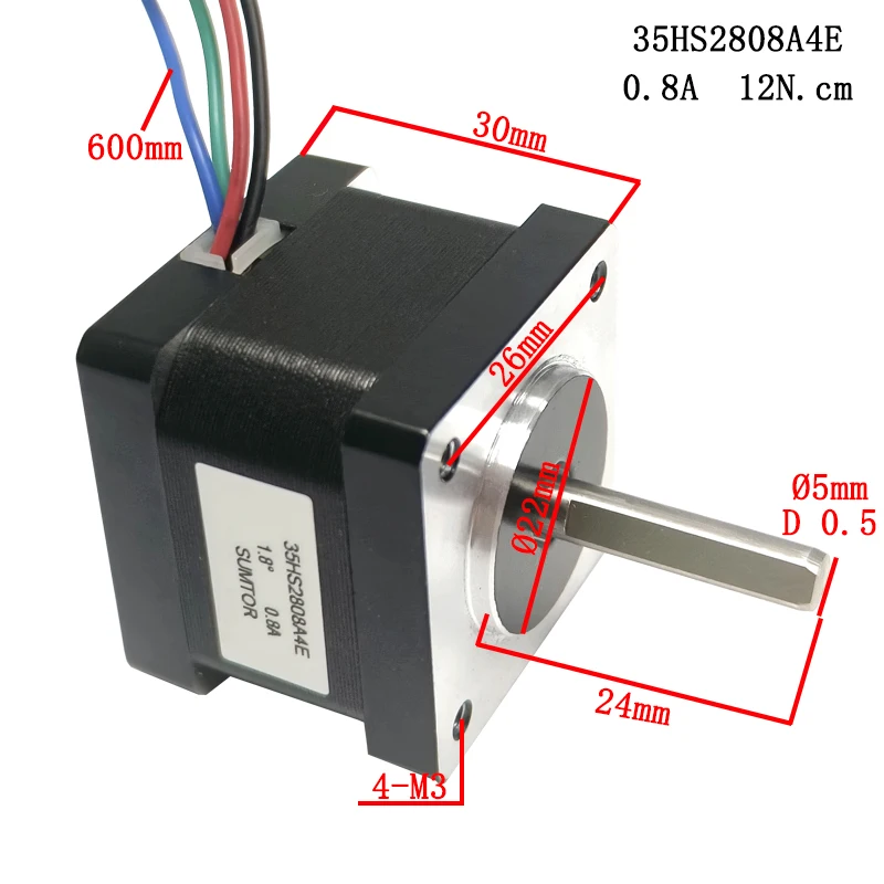 Шаговый двигатель Nema14 hybrid 35HS двухфазный 4-проводной электродвигатель 28 мм/34 мм/50