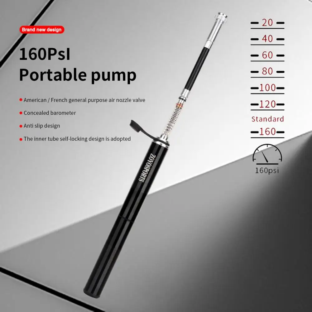 

Bicycle Pump Ergonomic Design Wear Resistant Anti-rust Presta Schrader Valve Cycling Tire Inflator with Pressure Gauges for Bike