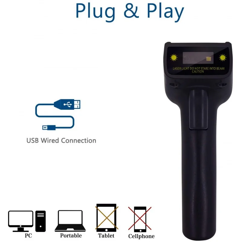 1400 USB 1D лазерный сканер штрих-кода ручной Проводной CCD для склада библиотеки